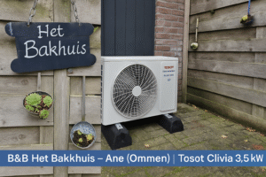 Airco installatie Ane (Ommen) | Tosot CLIVIA by ®Gree 3,5 kW | B&B “Het Bakhuis”